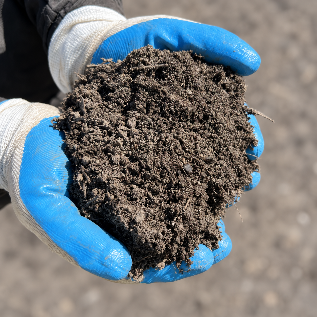 shantana gloved 1915 20261006 Super Grow Garden Mix (Premium Garden Mix) held in blue and white gloves