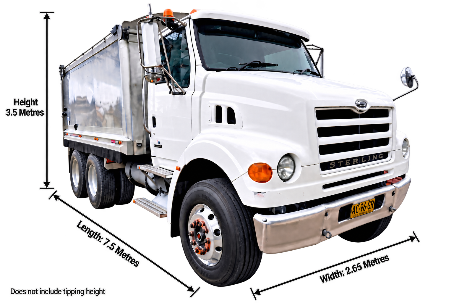 sterling tipper truck dimensions