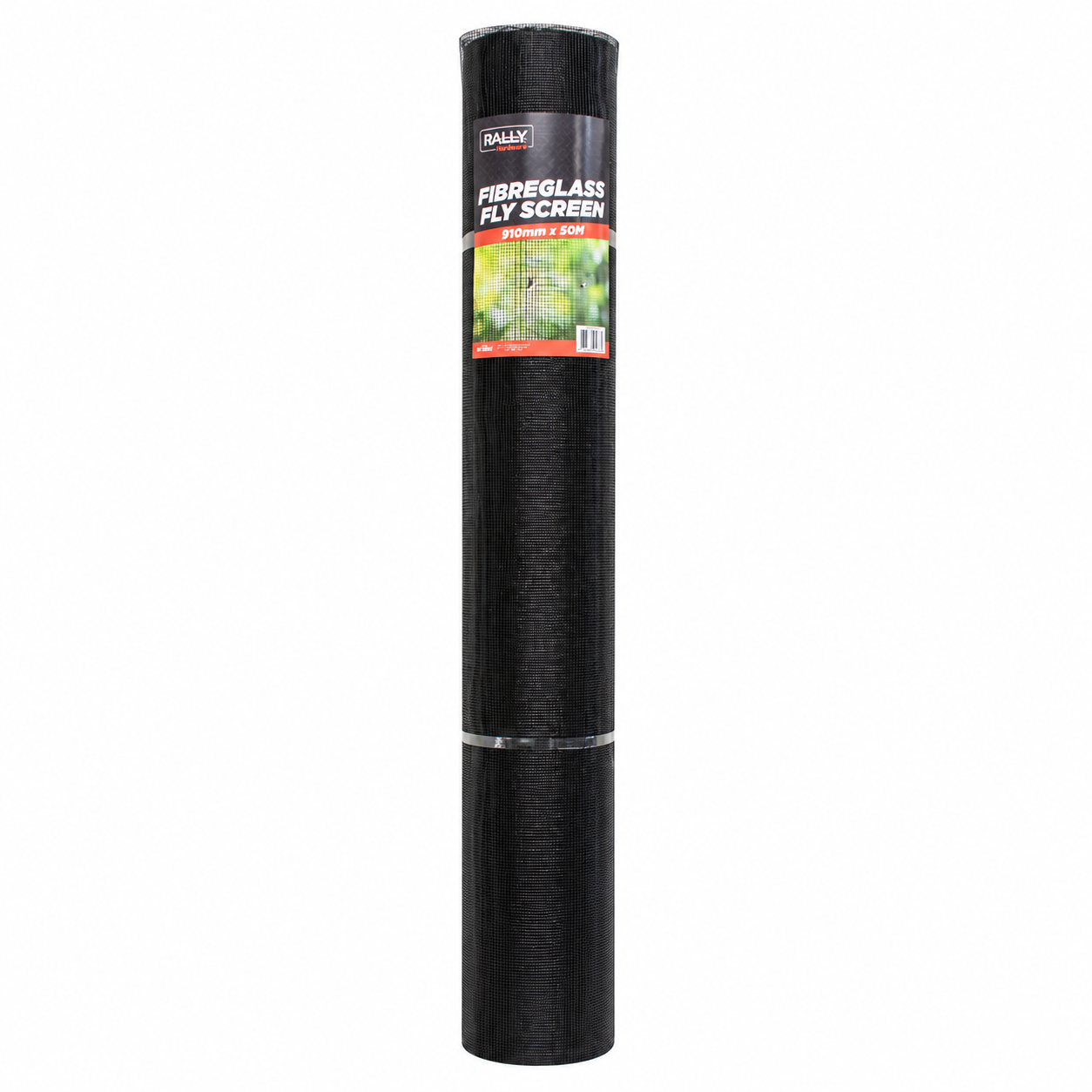Representative Rally Fibreglass flyscreen roll; 910mm by 50m packaging shown Representative Rally Fibreglass flyscreen roll; 910mm by 50m packaging shown