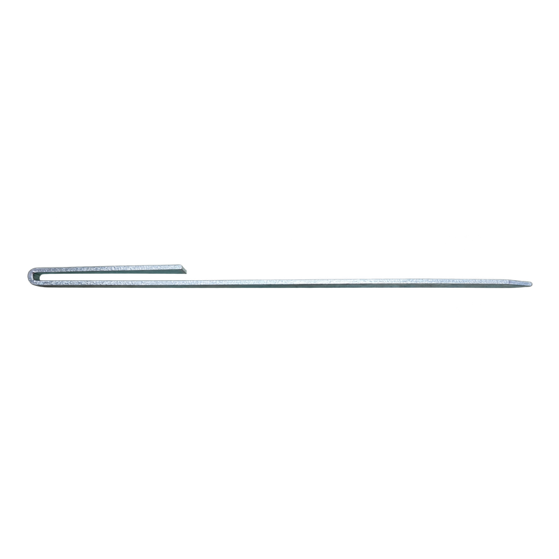 rally galvanised steel peg side transparent 800 Rally galvanised steel garden edging peg — side view showing the hooked profile