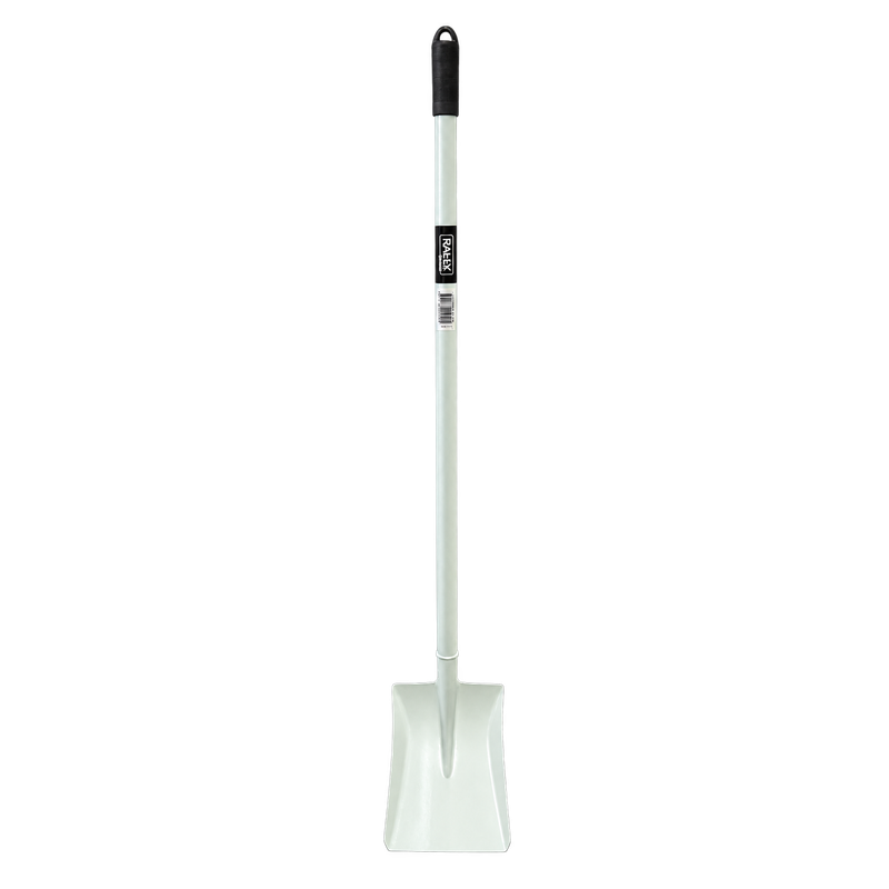 Shovel All Metal Long Handle 1470mm White 1470mm all-metal shovel with long straight handle and black top grip